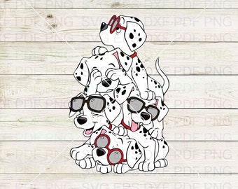 Puppies_with_Glass_101_Dalmations_008 Svg Dxf Eps Pdf Png, Cricut, Cutting file, Vector, Clipart - Instant Download