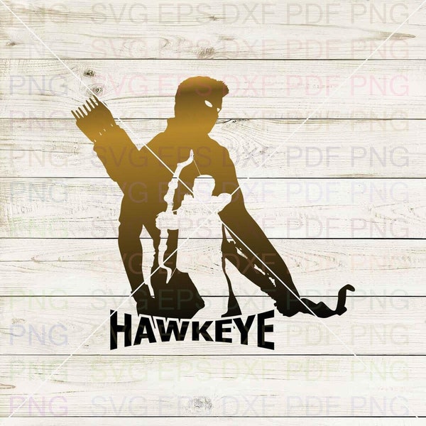 Hawkeye_Silhouette Svg Dxf Eps Pdf Png, Cricut, Cutting file, Vector, Clipart - Instant Download