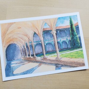 3.5in x 5in Print -- Bascilica Santa Croce in Florence (Firenze), Italy -- open edition print of watercolor original