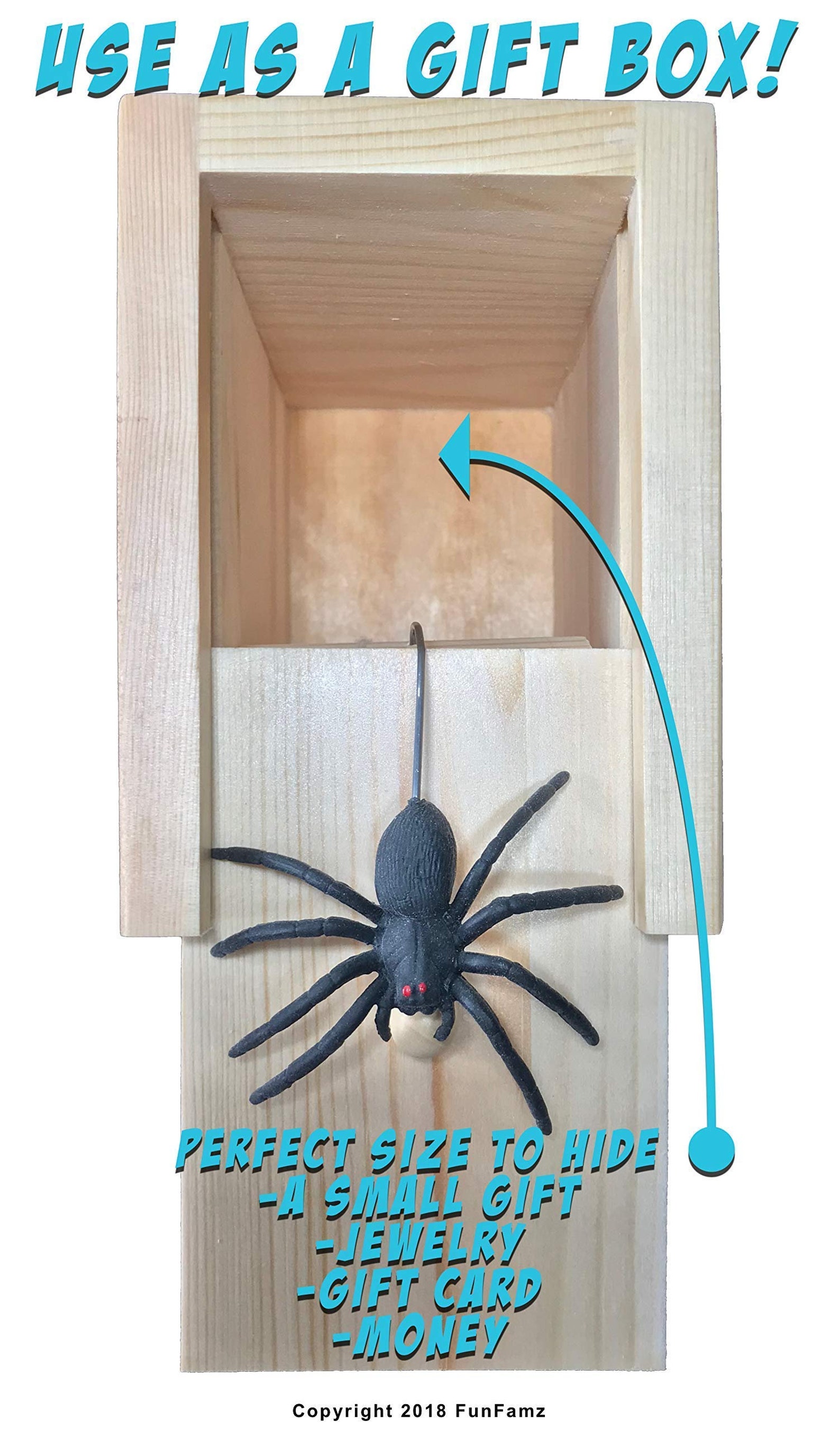The Original Spider Prank Box Funny Wooden Box Toy PrankBox | Etsy