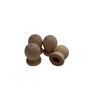Wood Finial Dowel Cap 3/4" with 1/4" hole / Riser Feet / Plaque Feet