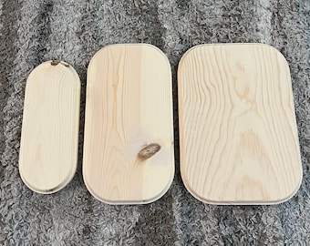 Unfinished Wood Plaques with rounded edges 3.5", 5.5", 7.5" x 6"-18” wide 3/4in thick / Pine Wood Blank/ Sign Boards / Diy Signs