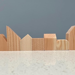 Set of 7 Unfinished Wood Houses, Houses for Painting, Unfinished Wood House Blanks 1.5&quot;x1.5&quot; and 1.5&quot;-3&quot; tall