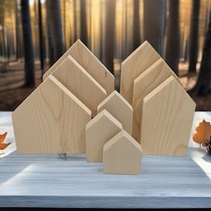 3 Pack of Unfinished Wood House Blanks 2.5&quot;, 3.5&quot;, 5.5&quot;, 7.5&quot; wide 3/4&quot; thick and 3&quot;-12&quot; tall