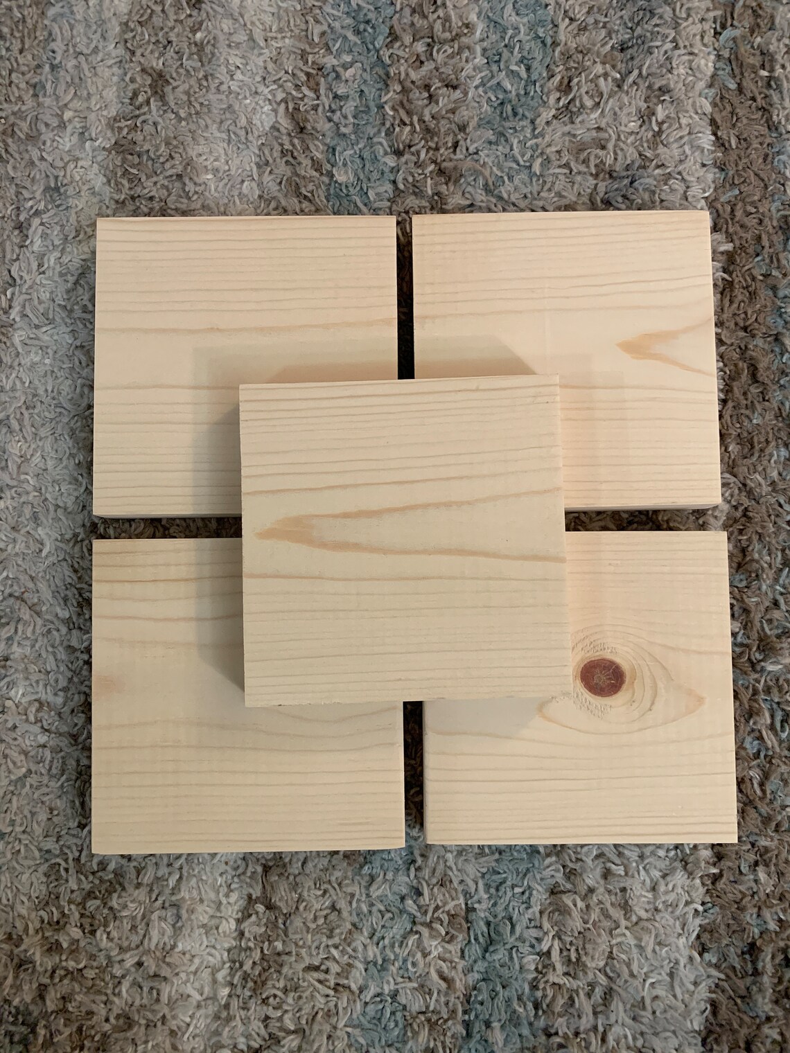 Unfinished Wood Plaques 5 X 5 & 3/4in Thick 5 Etsy