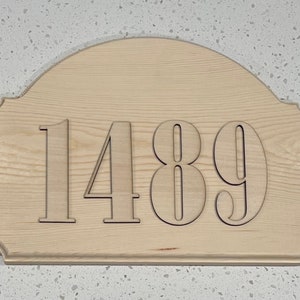 Unfinished Wood House Number Plaque with/without 1/8&quot; laser cut numbers 9&quot;x12” 3/4in thick / Pine Wood Blank/ Sign Boards / Wood Plaque