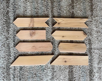 Unfinished Cedar Wood Arrows 3.5" x 12", 14", 16" & 18" and aprox 1/2" thick / Directional Arrow