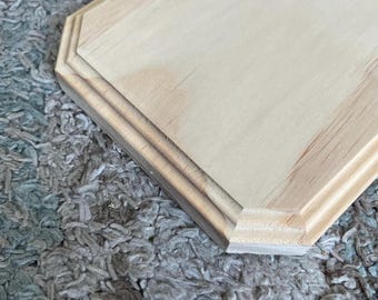 Unfinished Wood Plaque, Cutoff Corner, Decorative Edge, Craft DIY