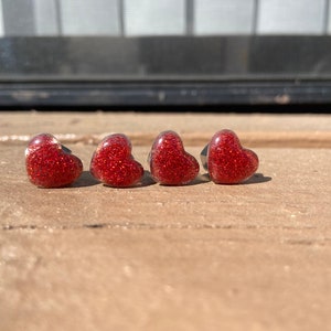 RUBY Red heart valve stem caps