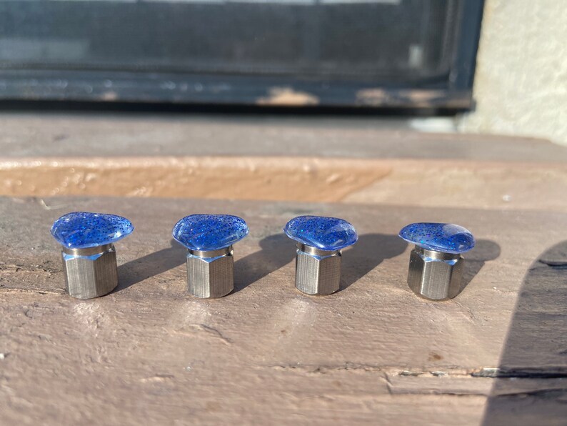 Blue Heart Valve Stem Caps DODGERS Etsy