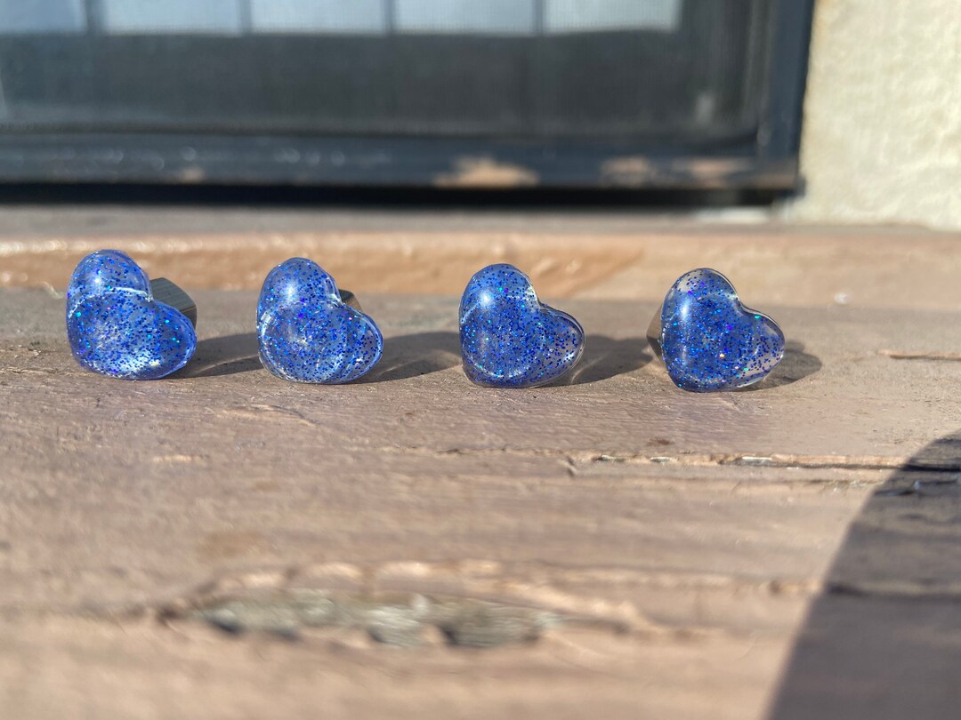 Blue Heart Valve Stem Caps DODGERS Etsy