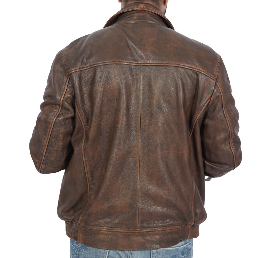 Bomber En Cuir Daim Boston Harbour - Marron - Taille XL - Pour Homme - Occasion Très Bon état