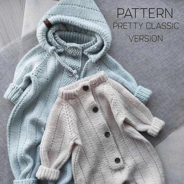 Baby Romper Knitting Pattern PDF, Knit Baby Overall, Toddler Jumpsuit,Knitted Baby Onesie, Baby Jumpsuit Newborn-24 month