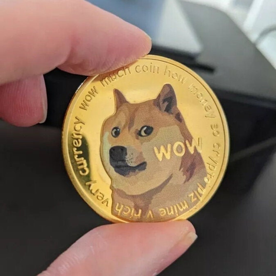 Gold Dogecoin Physical Collectable Digital Coin Dogecoin Gift Etsy