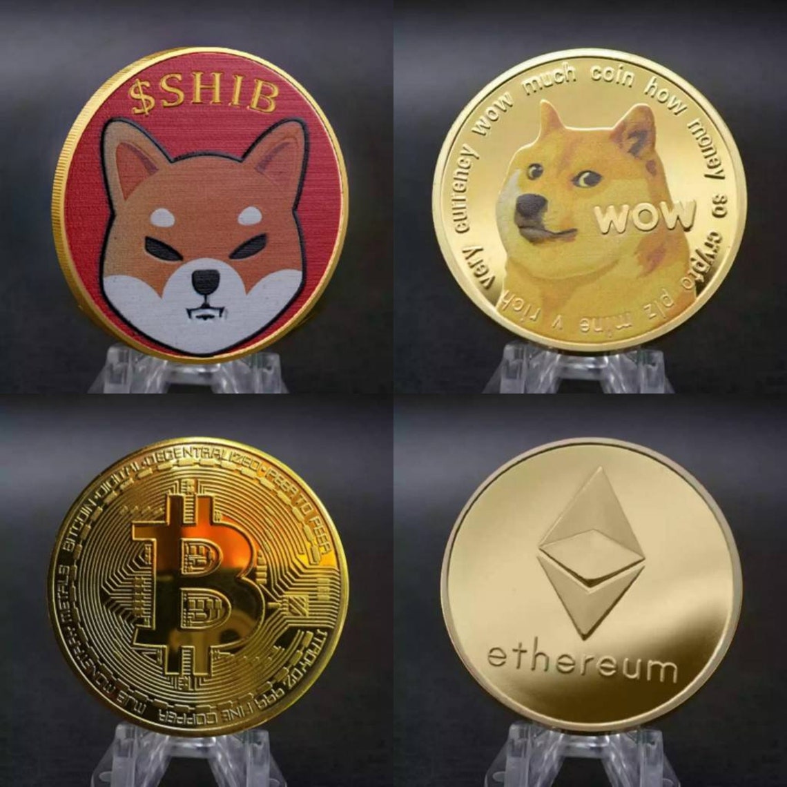 Gold Shiba Inu Physical Collectable Digital Coin ShibaInu ...