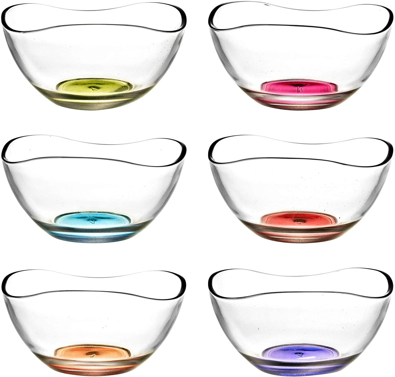 6piece Glass Dish Set With Coloured Bases Dishes Glass Etsy UK