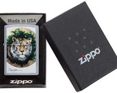 ZIPPO Spazuk Tiger Street Chrome Refillable Windproof Lighter in Quality Gift Box