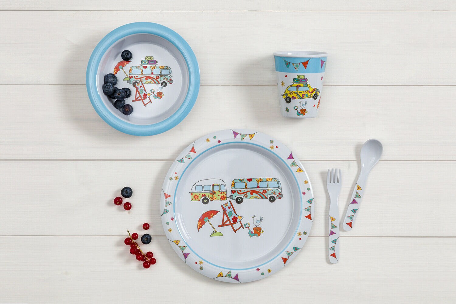 Happy Holiday Children's Melamine Tableware Set 5 piezas. Etsy