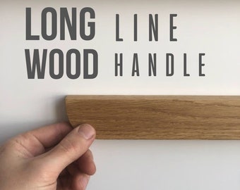 Maniglie lunghe in legno, rovere massello, maniglie lunghe minimaliste per mobili, maniglie per cassetti in legno, maniglie sottili per guardaroba, maniglie in legno moderne