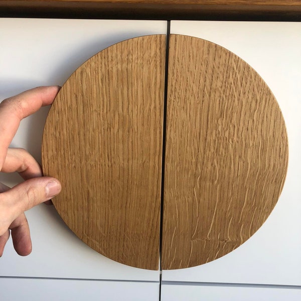 Giant Wood Half moon door pulls handles, Cabinet semicircular hardware, cabinet handles kitchen cabinet handles