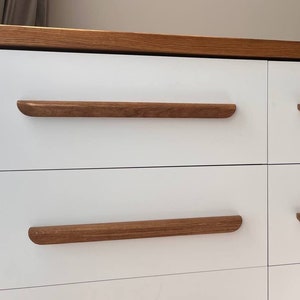 Long Cabinet Knobs, Line Wooden Handles, Solid Oak, Long Minimalist Cabinet Pulls, Wood Drawer Handles, Wardrobe Pulls, Modern Wood Handles