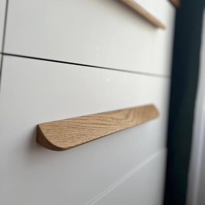 Cabinet Knobs/Solid Oak Handle/Line Wooden Handles/Wood Drawer Handles/Wardrobe Thin Pulls/Modern Design Handles/Rustic Handle