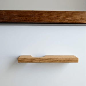 Line Wooden Handles, Solid Oak, Long Minimalist Cabinet Pulls, Wood Drawer Handles, Wardrobe Thin Pulls, Modern wood Handles