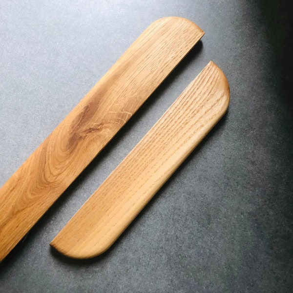 Line Wooden Handles, Solid Oak, Long Minimalist Cabinet Pulls, Wood Drawer Handles, Wardrobe Thin Pulls, Ultra Thin Wood Handles