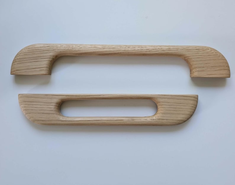 Massive Eichenholz-Schrankknöpfe, minimalistische skandinavische Holz-Schubladengriffe Bild 1