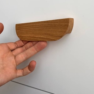 Cabinet Line Wooden Handles, Solid Oak, Minimal Cabinet Pulls, Wood Drawer Handles, Wardrobe Thin Pulls, Modern wood Handles