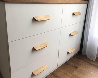 Tiradores de madera de roble para armarios - Tiradores de cajón de estilo escandinavo moderno