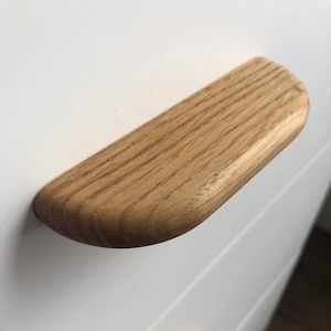 Line Wooden Handles, Solid Oak, Long Minimalist Cabinet Pulls, Wood Drawer Handles, Wardrobe Thin Pulls, Ultra Thin Wood Handles
