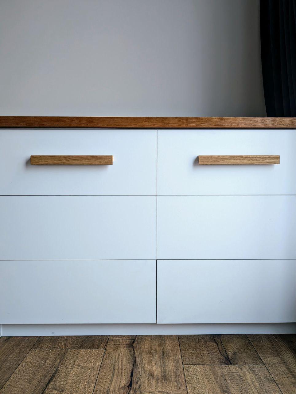 Shadow Line Pulls Cabinet Knobs, Line Wooden Handles, Solid Oak, Long Minimalist Cabinet ...