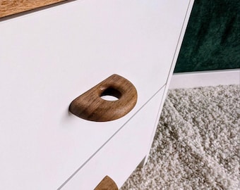 Minimalistische houten kastknoppen, ladehandgrepen van eiken/walnoot/esdoorn, 7,6 cm lang