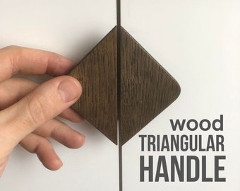 Wood Handles/Design Handle/Home Decor Accessories/Solid Oak Wood/Triangular Handles/Wooden Knobs/Pulls/Modern Handles