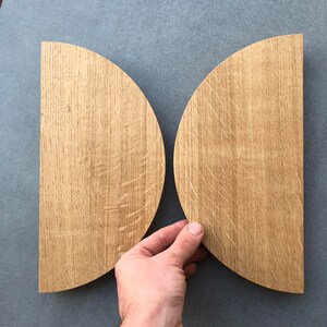 Cabinet Knobs/giant Solid Oak Wood/half Moon Door Handles/wood Drawer ...