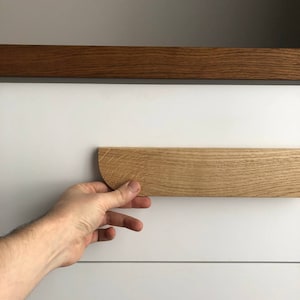 Cabinet Knobs, Line Wooden Handles, Solid Oak, Long Minimalist Cabinet Pulls, Wood Drawer Handles, Wardrobe Thin Pulls, Modern wood Handles