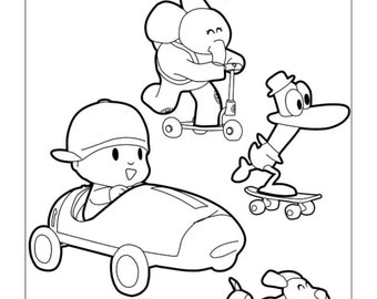 colorear dibujos para bebes pocoyo