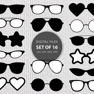 Brille Svg, Brille Bundle, Brille Set, Sonnenbrille Svg geschnitten Datei, Brille Schablone, Sonnenbrille Kit, Sonnenbrille Sterne, Gläser Herzen