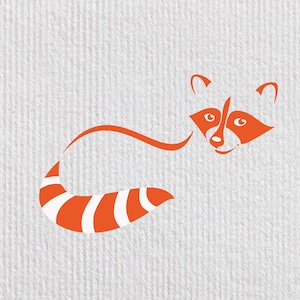 Raccoon SVG, fichier de signe de raton laveur, impression de pépinière d’animal sauvage, clipart vecteur de pochoir de raton laveur, image de coon pour Cricut, décor de maison de silhouette