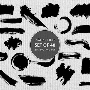 Brush stroke svg, brush files bundle, stroke bristle svg kit, outline, sketches, hand drawing stroke, dxf, EPS, SVG, PNG, Cricut, Silhouette