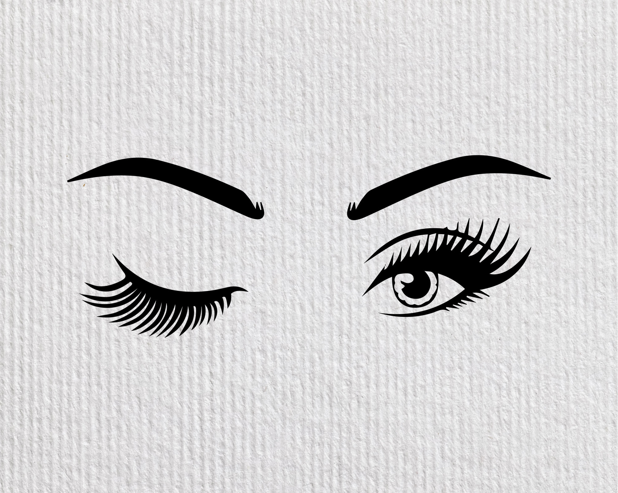 Doll Eyelashes Winking SVG + PNG — drypdesigns