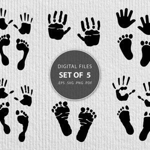 Baby-Hand-Druck Svg, Lebensmittel Druck, Handdruck, Fußabdruck Dateien Bundle, Hand, Lebensmittelmarken, Vektor-Kit-Datei | EPS, PNG, pdf | Cricut, Silhouette