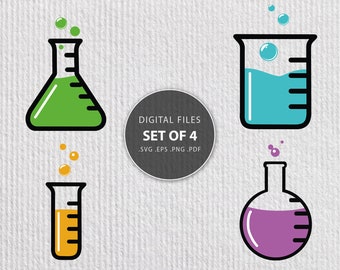Chemistry svg, chemistry stencil, glass flask svg bundle, beaker kit, chemistry beaker files, chemistry science coffee mug svg Cricut
