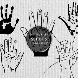 Handprint svg, Palmistry bundle svg, chiromancy kit files, fortune telling, hand lines, handprint file | EPS, PNG, PDF | Cricut, Silhouette