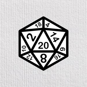 D20 svg file, dnd dice, d20 template svg, d20 game stencil cut file, d20 stamp form, EPS, PDF, PNG, giant d20 file for Cricut, Silhouette