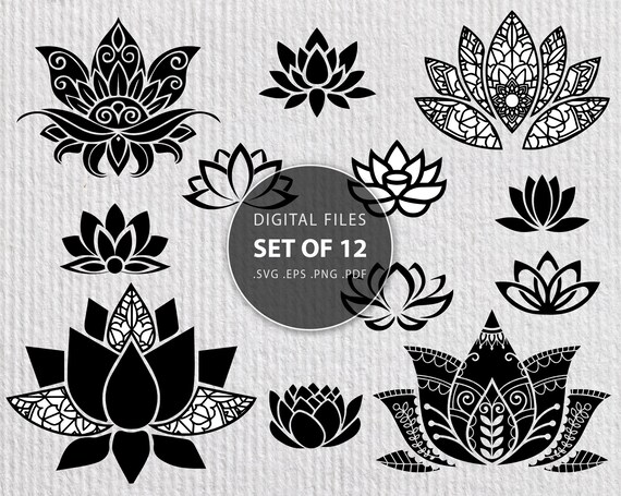 Lotus mandala svg lotus flower svg I love lotus svg water | Etsy