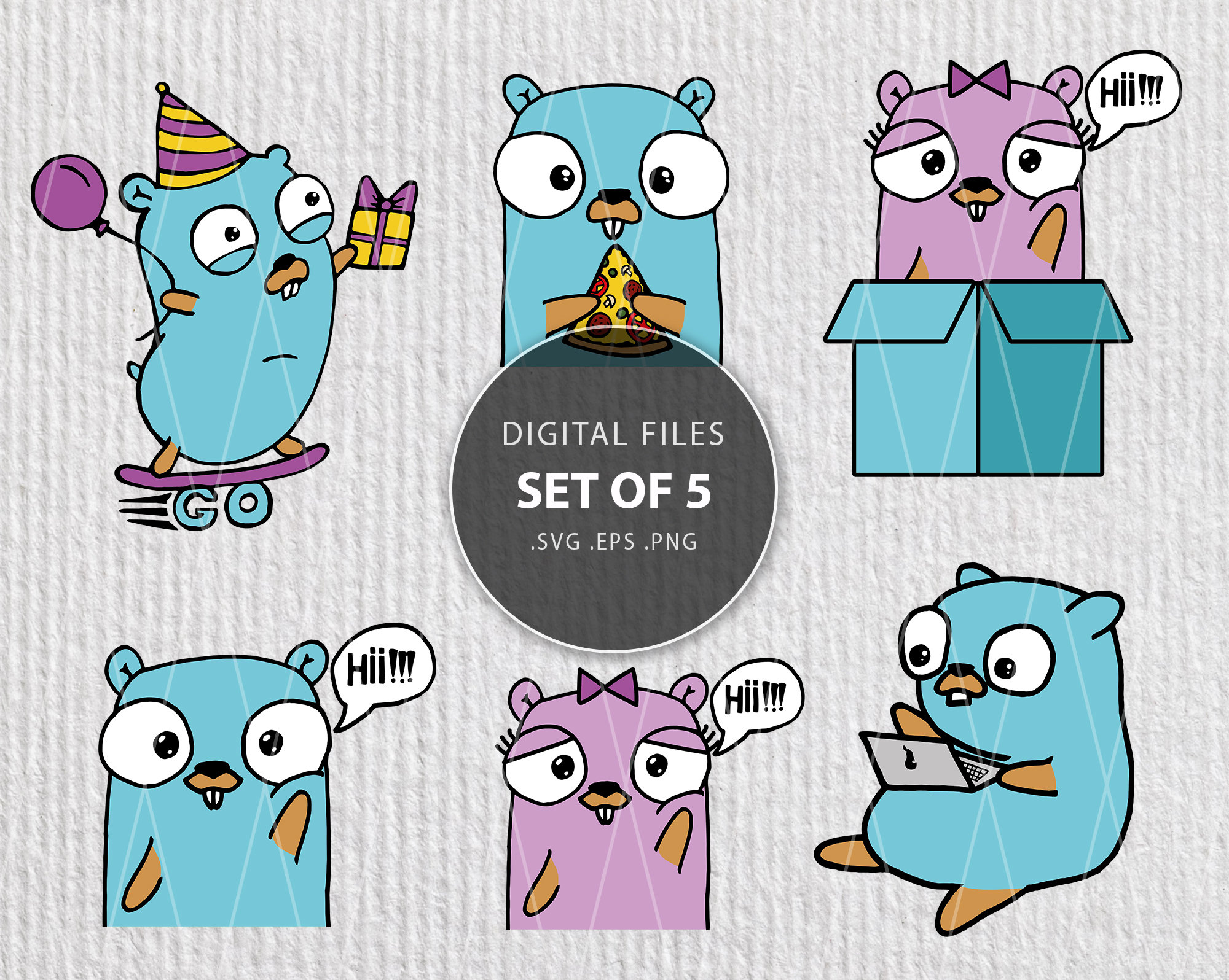 Go Gopher SVG bundle programmer gift Go Golang file Gift | Etsy