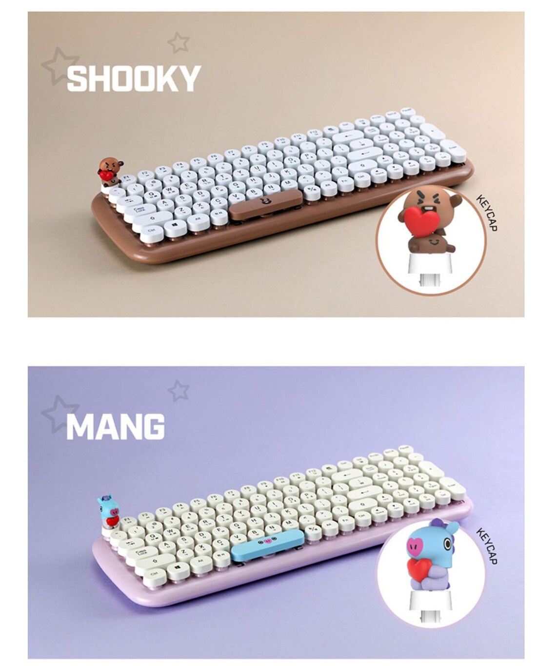 BTS BT21 Official WIRELESS Retro Keyboard / Army kpop BTS Etsy