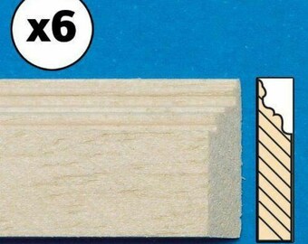 5993 1/12 Scale Dolls House Emporium Pack of 6 Timber Lengths Wooden Strips 